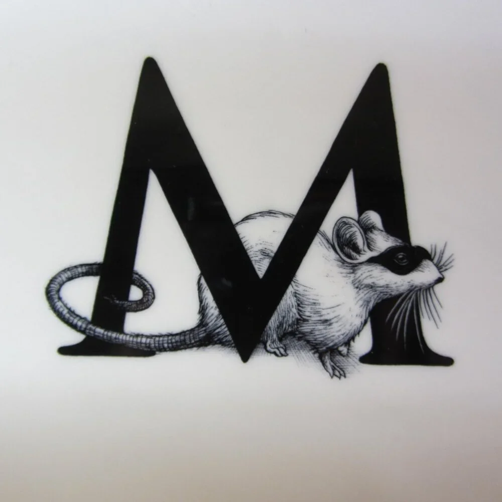 williams sonoma M masked mousie rectangle serving plate platter (W5132)